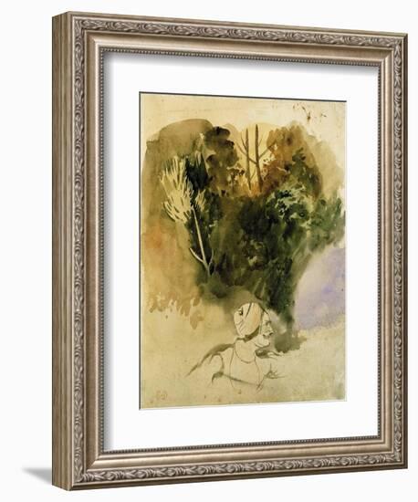 Study of a Gurkha of the Indian Army, 1830-Eugene Delacroix-Framed Giclee Print