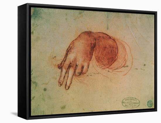 Study of a Hand-Leonardo da Vinci-Framed Stretched Canvas