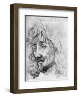 Study of a Head, 17th Century-Sir Anthony Van Dyck-Framed Giclee Print