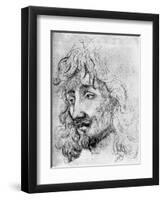 Study of a Head, 17th Century-Sir Anthony Van Dyck-Framed Giclee Print