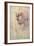 Study of a Head (Charcoal) Inv.1895/9/15/498 (W.1)-Michelangelo Buonarroti-Framed Giclee Print