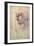 Study of a Head (Charcoal) Inv.1895/9/15/498 (W.1)-Michelangelo Buonarroti-Framed Giclee Print