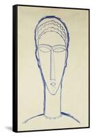 Study of a Head for a Sculpture-Amedeo Modigliani-Framed Stretched Canvas