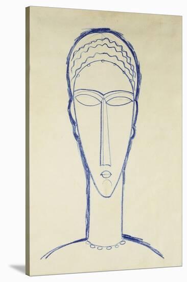 Study of a Head for a Sculpture-Amedeo Modigliani-Stretched Canvas