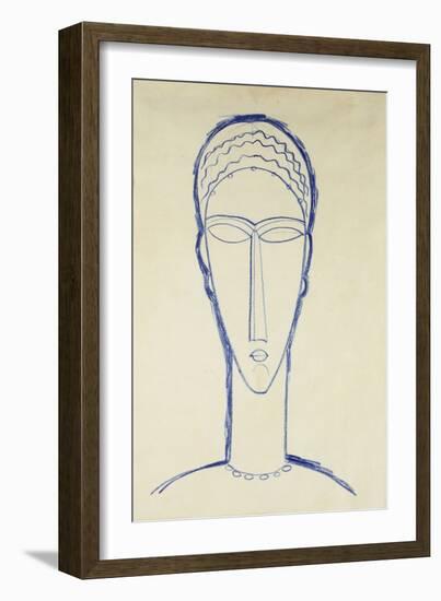 Study of a Head for a Sculpture-Amedeo Modigliani-Framed Giclee Print