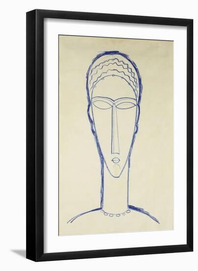 Study of a Head for a Sculpture-Amedeo Modigliani-Framed Giclee Print