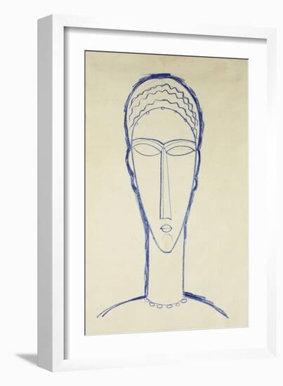 Study of a Head for a Sculpture-Amedeo Modigliani-Framed Giclee Print