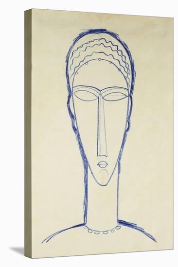 Study of a Head for a Sculpture-Amedeo Modigliani-Stretched Canvas
