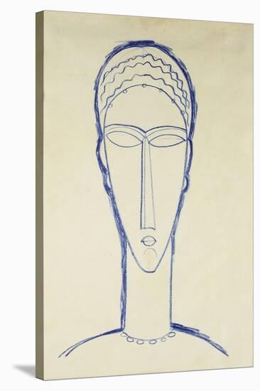 Study of a Head for a Sculpture-Amedeo Modigliani-Stretched Canvas