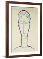 Study of a Head for a Sculpture-Amedeo Modigliani-Framed Giclee Print