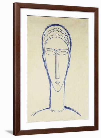 Study of a Head for a Sculpture-Amedeo Modigliani-Framed Giclee Print