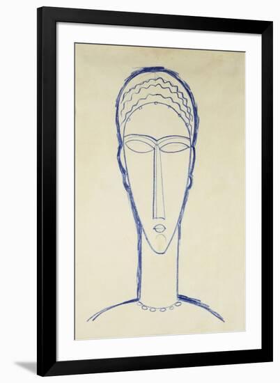 Study of a Head for a Sculpture-Amedeo Modigliani-Framed Giclee Print