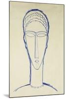 Study of a Head for a Sculpture-Amedeo Modigliani-Mounted Giclee Print