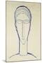 Study of a Head for a Sculpture-Amedeo Modigliani-Mounted Giclee Print