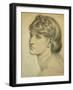 Study of a Head for 'The Bower Meadow', 1872-Dante Gabriel Rossetti-Framed Giclee Print