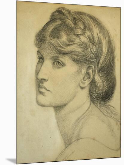 Study of a Head for 'The Bower Meadow', 1872-Dante Gabriel Rossetti-Mounted Giclee Print