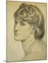 Study of a Head for 'The Bower Meadow', 1872-Dante Gabriel Rossetti-Mounted Giclee Print