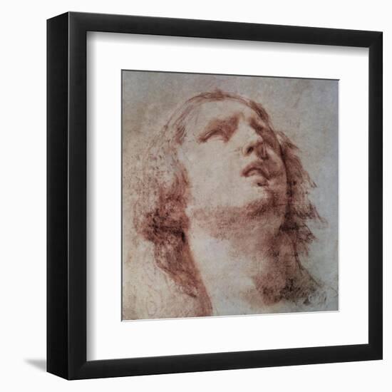 Study of a Head Looking Up-Pietro Berrettini-Framed Art Print