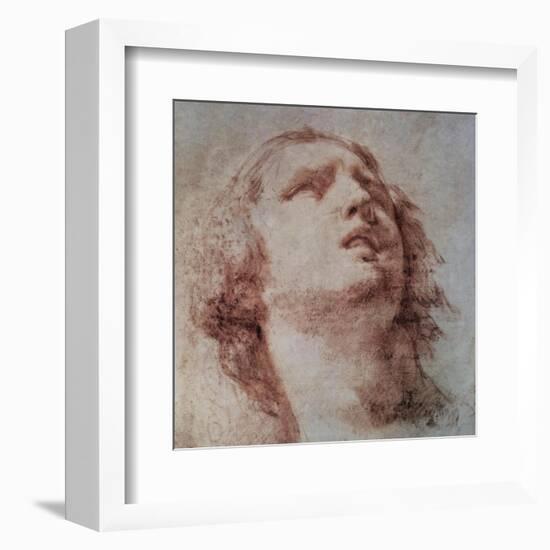 Study of a Head Looking Up-Pietro Berrettini-Framed Art Print