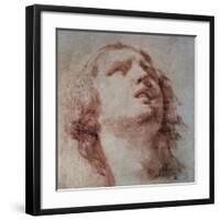 Study of a Head Looking Up-Pietro Berrettini-Framed Art Print