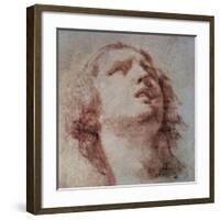 Study of a Head Looking Up-Pietro Berrettini-Framed Art Print