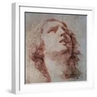 Study of a Head Looking Up-Pietro Berrettini-Framed Art Print