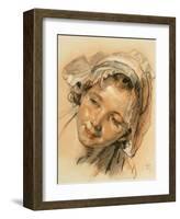 Study of a Head of a Girl-Jean-Baptiste Greuze-Framed Collectable Print