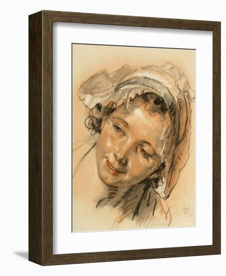 Study of a Head of a Girl-Jean-Baptiste Greuze-Framed Collectable Print