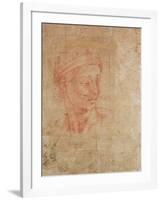 Study of a Head-Michelangelo Buonarroti-Framed Giclee Print