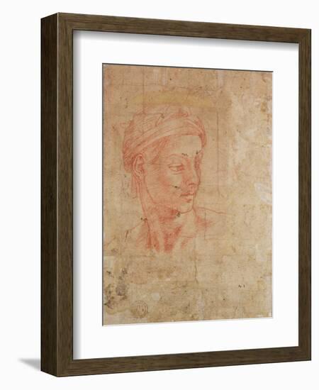 Study of a Head-Michelangelo Buonarroti-Framed Giclee Print