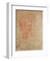 Study of a Head-Michelangelo Buonarroti-Framed Giclee Print