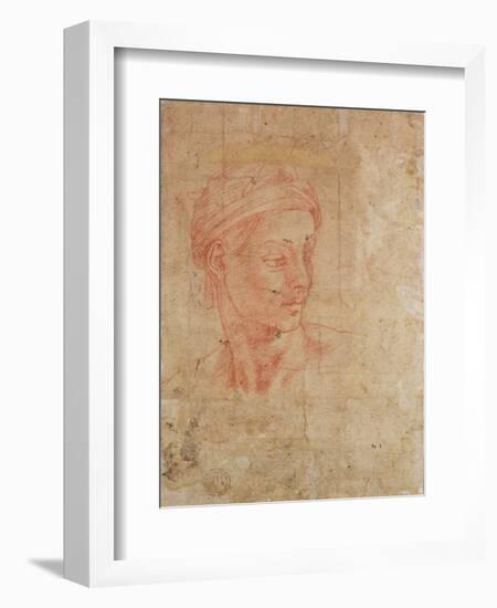 Study of a Head-Michelangelo Buonarroti-Framed Giclee Print