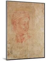 Study of a Head-Michelangelo Buonarroti-Mounted Giclee Print