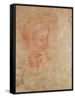 Study of a Head-Michelangelo Buonarroti-Framed Stretched Canvas