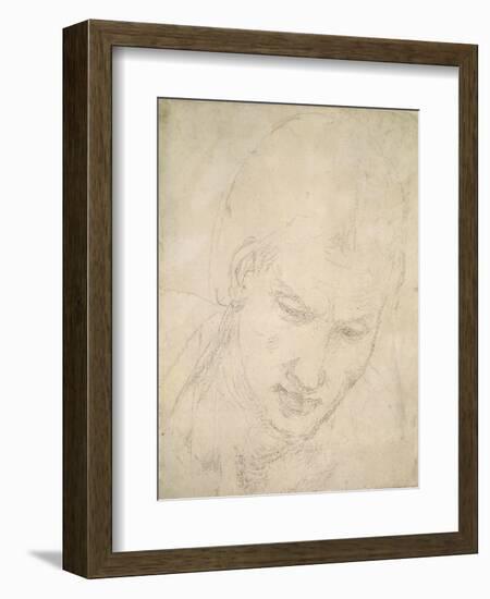 Study of a Head-Michelangelo Buonarroti-Framed Giclee Print