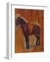 Study of a Horse (Oil on Panel)-Jean-Louis Ernest Meissonier-Framed Giclee Print