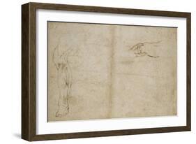 Study of a Human Leg, 16th Century-Michelangelo Buonarroti-Framed Giclee Print