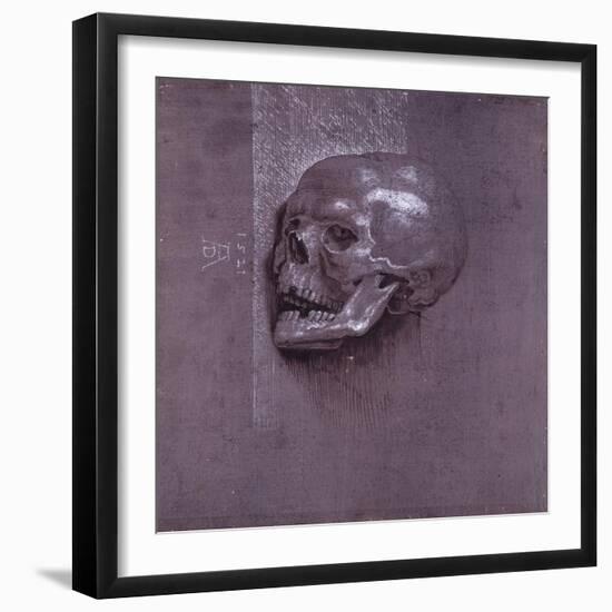 Study of a Human Skull, 1521-Albrecht Dürer-Framed Premium Giclee Print