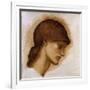 Study of a Lady's Head-Edward Burne-Jones-Framed Giclee Print