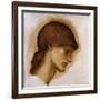 Study of a Lady's Head-Edward Burne-Jones-Framed Giclee Print