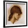 Study of a Lady's Head-Edward Burne-Jones-Framed Giclee Print