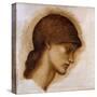 Study of a Lady's Head-Edward Burne-Jones-Stretched Canvas