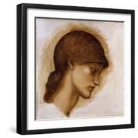 Study of a Lady's Head-Edward Burne-Jones-Framed Giclee Print