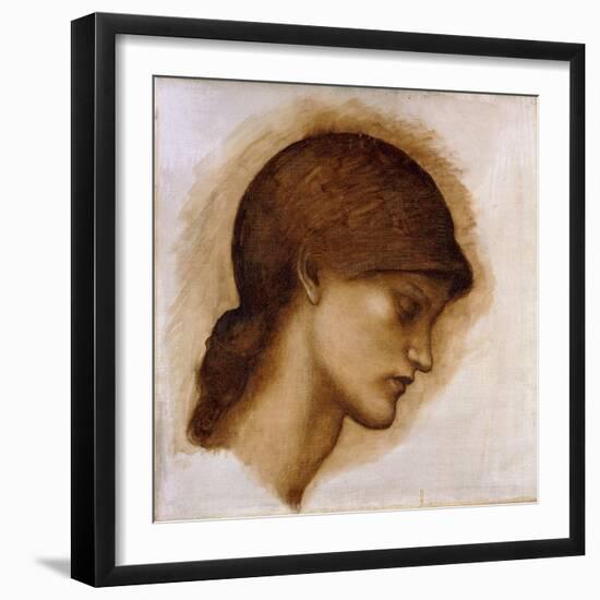 Study of a Lady's Head-Edward Burne-Jones-Framed Giclee Print