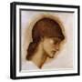 Study of a Lady's Head-Edward Burne-Jones-Framed Giclee Print