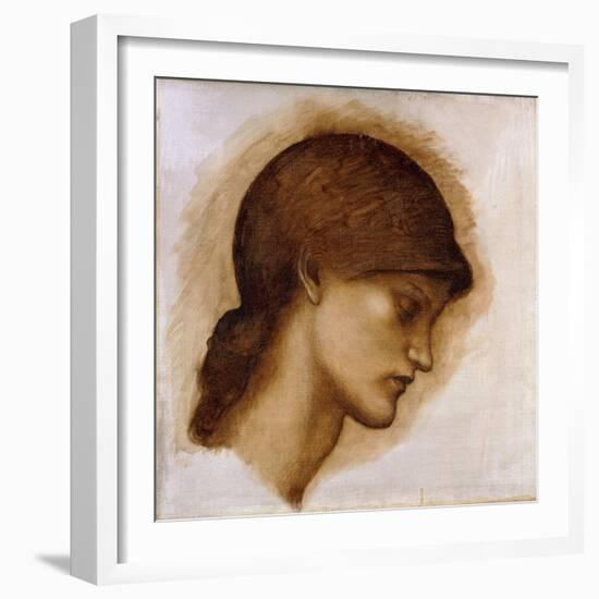 Study of a Lady's Head-Edward Burne-Jones-Framed Giclee Print