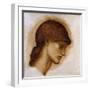 Study of a Lady's Head-Edward Burne-Jones-Framed Giclee Print