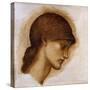 Study of a Lady's Head-Edward Burne-Jones-Stretched Canvas