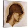 Study of a Lady's Head-Edward Burne-Jones-Stretched Canvas