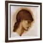 Study of a Lady's Head-Edward Burne-Jones-Framed Giclee Print